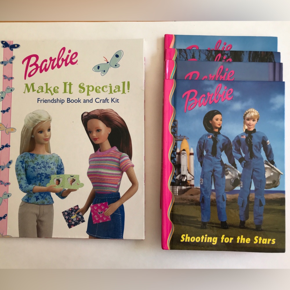Lot Of Vintage Barbie And Friends Book Club Books Hardcover & Barbie Craft Book